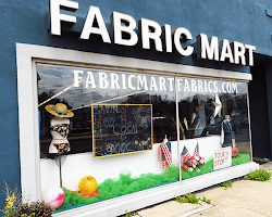 Well decorated front view of Fabric Mart